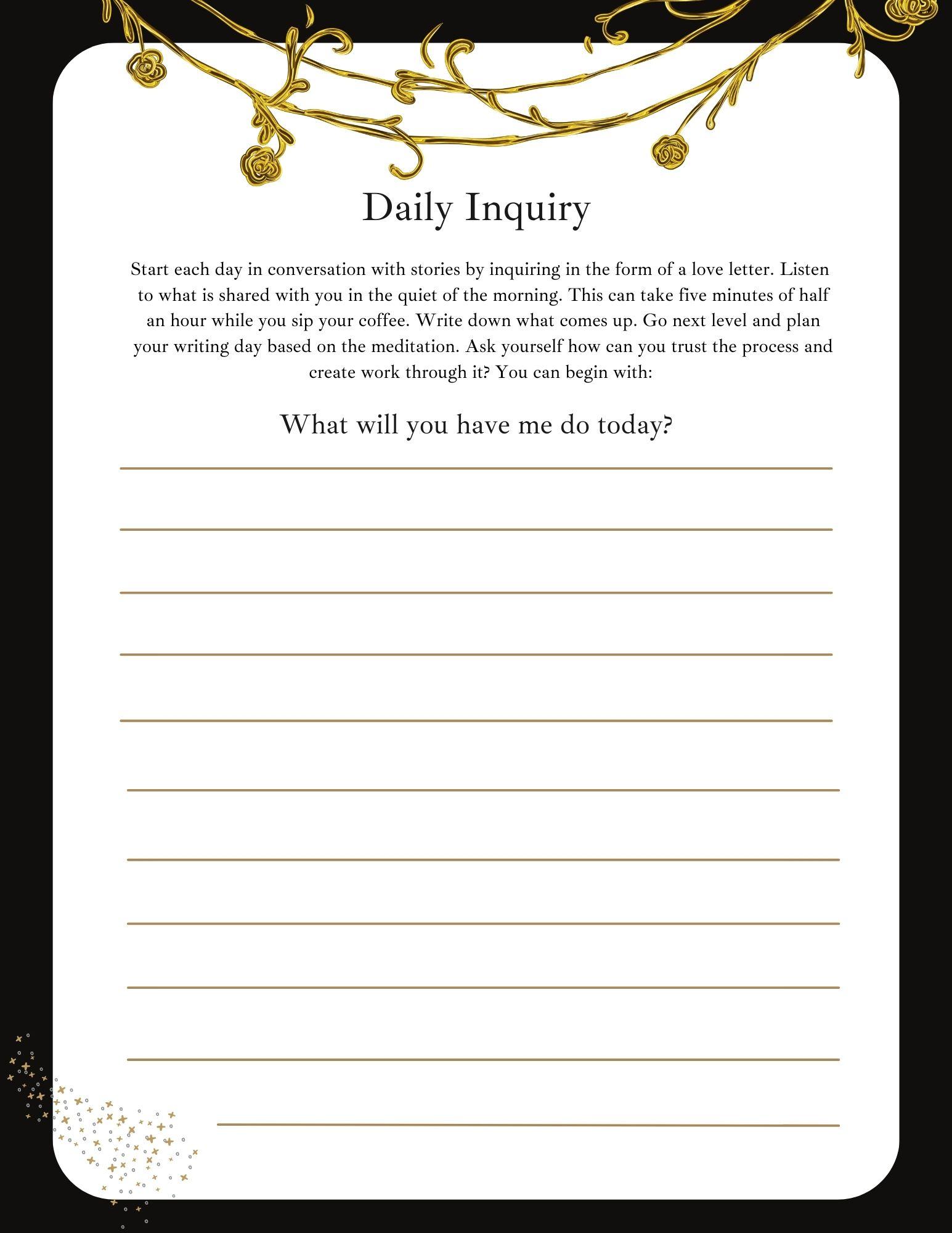 Daily Inquiry Journal Page free download